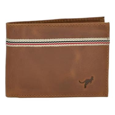 Imagem de Carteira Masculina Porta Cartão Couro Legítimo com plástico(Marrom-claro)