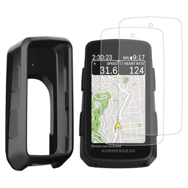 Imagem de INNOSURE [Pacote com 3] Capa de silicone Hammerhead Karoo 3 x1, protetor de tela de vidro temperado fosco 8,2 cm x2, antiqueda, antiestático, antiderrapante, durável, antirreflexo