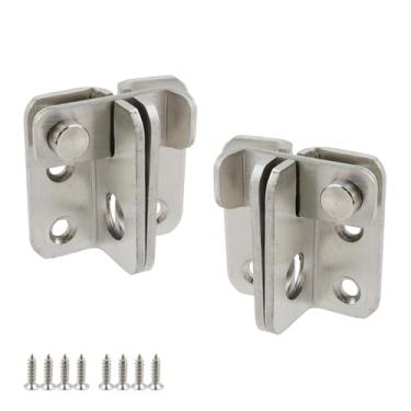 Imagem de Rannb Trava de porta deslizante de aço inoxidável com orifício de cadeado para armário, banheiro, janela, porta de celeiro de garagem, aberta à esquerda e à direita - 2 peças