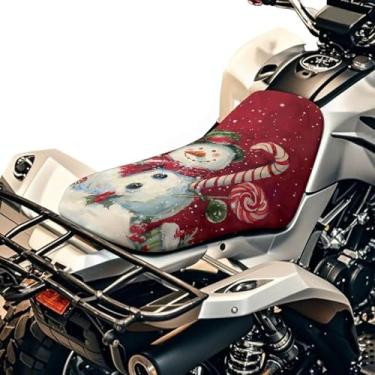 Imagem de Qpednta Capa de assento de quadriciclo de boneco de neve de Natal capa de assento universal ATV acessórios para Polaris Sportsman 570 450 850, Polaris Scrambler 400 500 850 1000, Honda Rancher 420