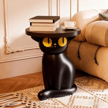 Imagem de Mesa lateral pequena criativa para gatos, decoração de casa moderna, enfeites de chão, mesa de cabeceira, rack de armazenamento de sala de estar, presente para mudança de casa, presente íntimo para