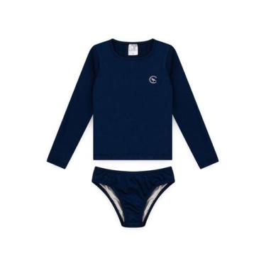 Imagem de Conjunto Infantil Manga Longa UV 50+ Menina - Vida Costeira, 4, Marinh