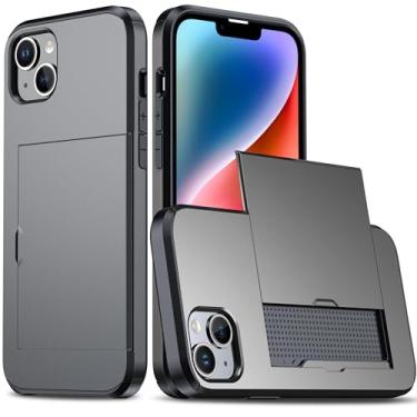 Imagem de SORAKA Capa para iPhone 15 Plus com porta-cartões Capa para carteira Capa blindada para iPhone 15 Plus Capa para PC TPU de camada dupla Capa à prova de choque