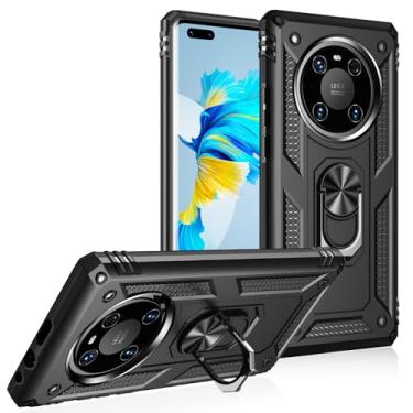 Imagem de SORAKA Capa para Huawei Mate 40 Pro com suporte para anel Capa Slim Fit de TPU macio Capa Huawei Mate 40 Pro 4G com placa de metal para suporte magnético de telefone para carro