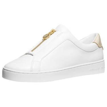 Imagem de Michael Kors Tênis feminino Keaton com zíper e cadarço, Ouro pálido, 37