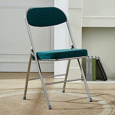 Imagem de NEWCES Cadeira dobrável estofada cadeira dobrável cinto de metal encosto confortável assento de jantar acolchoado para casa quarto comercial cadeira de evento de estudo forte e resistente (cor: I)