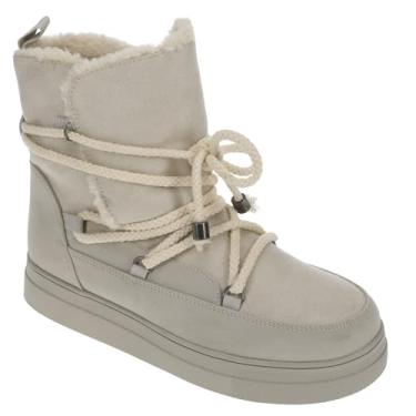 Imagem de MIA Botas femininas Disa de camurça sintética com forro de pele de tosquia, para clima frio, Off-white, 38