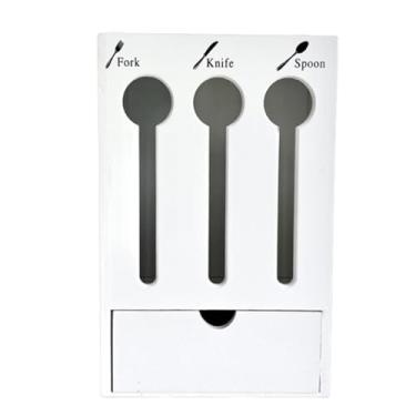 Imagem de MotiveTech Suporte para utensílios, dispensador de utensílios, escorredor de talheres, gaveta, suporte para talheres para sala de descanso, buffet, mesa de, Branco