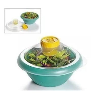 Imagem de Porta Salada Verde Com Compartimento Para Molho- Plasutil