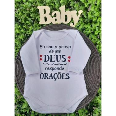 Imagem de Body Infantil Manga Curta Para Bebê Branco Temático Frases Moda Verão 