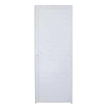 Imagem de Porta de Alumínio Lambril Branca 210x80cm L-25 Esquerda - FACCE