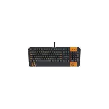 Imagem de Teclado Mecânico Gamer Checkpoint KX-500, RGB, Switch Red, Anti-Ghosting, Leaf Ninja Full Naruto, Preto e Laranja - NA-KB-1001