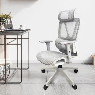 Imagem de Cadeira de escritório Python Fly malha ergonômica - apoio da lombar ajustável, assento com fluxo de ar, apoios de braços ​​3D, capacidade de 150 kg-cinza (cinza)