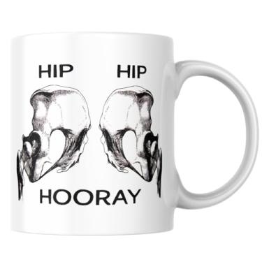 Imagem de Babimarkeebei Caneca de café de celebração alegre de 325 ml com estampa de hip hip hip hooray, copo de cerâmica divertido para festas de aniversário, parabéns, formatura e eventos festivos
