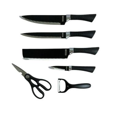 Imagem de Conjunto De Facas Com 6 Peças Em Cerâmica Cor Preta Er-0238A