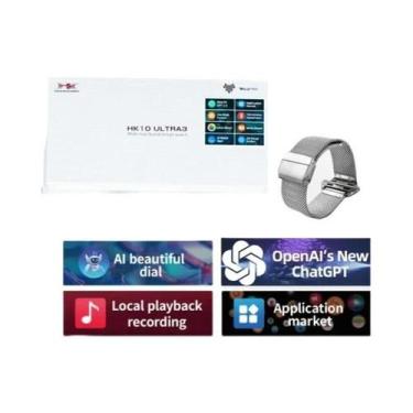 Imagem de Smartwatch Masculino HK10 2025 Com 4GB De ROM, Ultra 3 AMOLED, NFC Atu