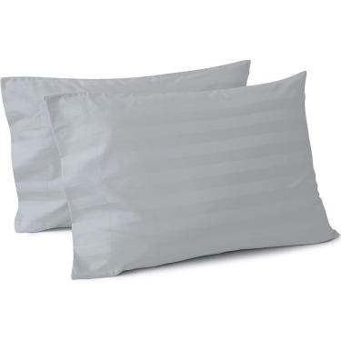 Imagem de Jogo De Fronhas 400 Fios 100% Algodão 50x70cm Cinza