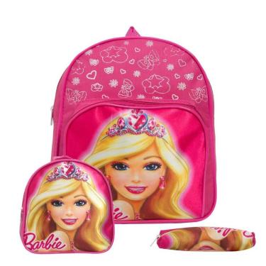 Imagem de Mochila Infantil Feminina Pequena Barbie Creche Lancheira