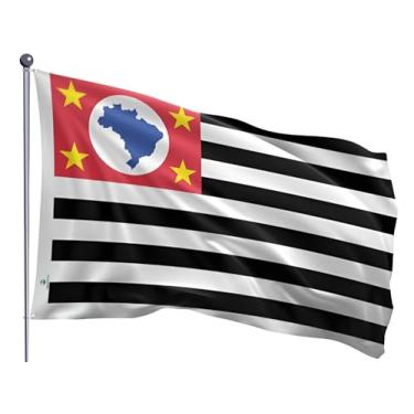 Imagem de Bandeira São Paulo Estampada Dupla face - 0,70 X 1,00m