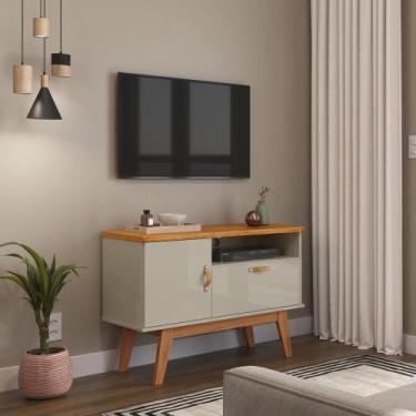 Imagem de Rack Pequeno 90cm Quarto Sala Para TV 32 Sirius Patrimar Off White/Cin