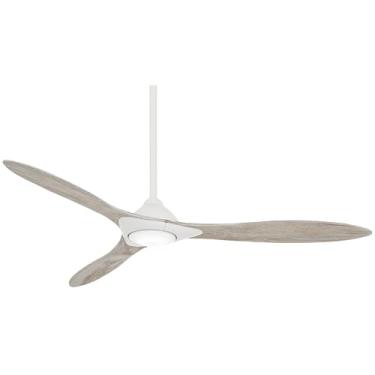 Imagem de Minka Aire F868L-WHF Ventilador de teto elegante de 152 cm com luz LED e controle remoto, branco plano