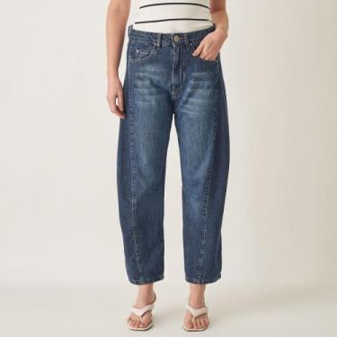 Imagem de Calça Jeans Cropped Barrel Cintura Alta - Bloom, Jeans stone, 44