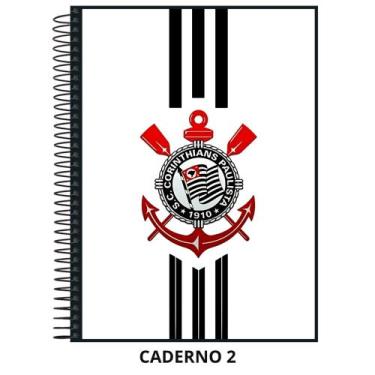 Imagem de Caderno corinthians capa dura - 1 matéria - 80 folhas - grande - Janda
