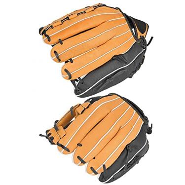 Imagem de Luva de beisebol 11,5 pol/12,5 in luvas de beisebol Infielder Pitcher Catcher espessar luvas de couro PU crianças adultos equipamento de prática de softball luvas e mitenes de beisebol (tamanho: 11,5