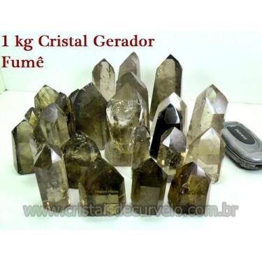 Imagem de Cristal Fumê Quartzo Gerador Ponta Lapidado 5 kg - Pedras de Garimpo A
