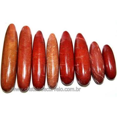 Imagem de 20 Massageadores Rolicos de Quartzo Vermelho - 8 a 12 cm - Atacado - C
