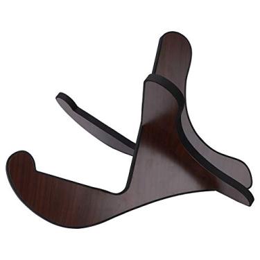 Imagem de RiToEasysports Suporte de Guitarra de , Suporte de Algodão Estável para Guitarra, Ukulele, Violino, Madeira Brilhante (Cor madeira escura)