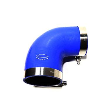 Imagem de LTI Universal 76mm-89mm 4-Ply Reforçado Alto Desempenho 7.6 cm-8.9 cm ID 90 graus Cotovelo Redutor de Silicone Acoplador de Mangueira com Parafuso T Braçadeira T304 Aço Inoxidável (7.6 cm-8.9 cm AZUL)