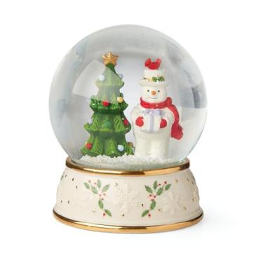 Imagem de Lenox Globo de neve Happy Holly Days, 4 cm, marfim