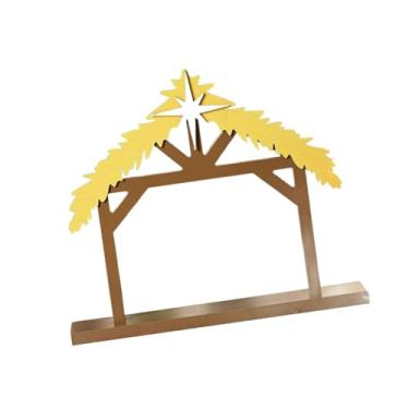 Imagem de Kuntesetty Decoração de mesa com cena de Natal, centro de mesa, decoração de Natal de fazenda, bandeja em camadas para prateleira