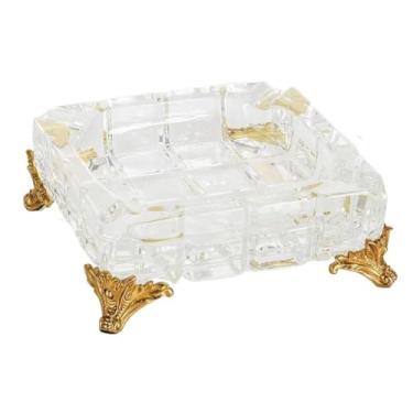Imagem de Cinzeiro de ervas daninhas ornamentos de cinzeiro de cobre com incrustações de vidro nórdico, ornamentos de mesa de café para sala de estar, ornamentos de secretária de cinzeiro cinzeiros para