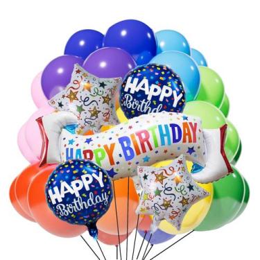 Imagem de Conjunto de decoração de aniversário OSAMUHA Colorido Feliz Aniversári