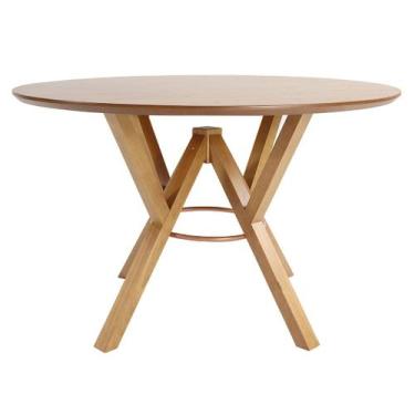 Imagem de Mesa Jantar Lívia Nacional Móveis Redonda 135 cm Base e Tampo em Madei
