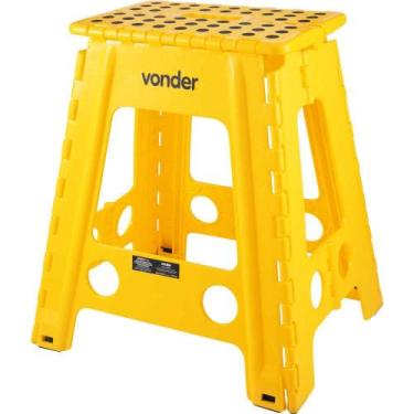 Imagem de Banqueta Plástica Dobrável Amarela 450 Mm Vonder