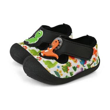 Imagem de Sapameia Infantil Antiderrapante Conforto Menino Bebê Verde Dinossauro