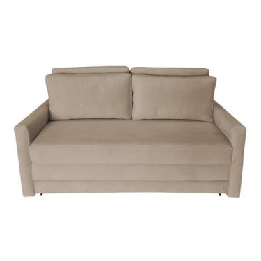 Imagem de Sofá Cama Casal 2 Lugares 180cm Tecido Suede - 4R Estofados, Areia 02