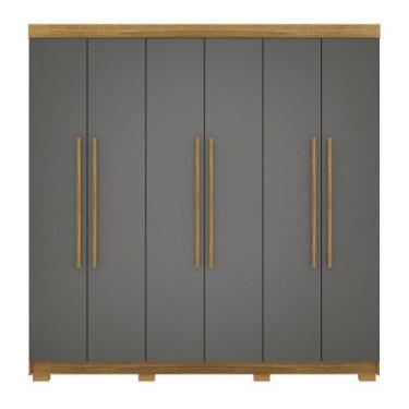 Imagem de Guarda-roupa Alto 6 Portas 2 Gavetas Norway Nature-alasca - VILA RICA