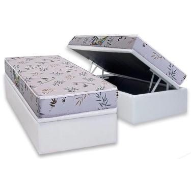 Imagem de Conjunto Box Baú Solteiro: Colchão Espuma Herval D28 St. Louis + Base CRC Linhão White (88x188)
