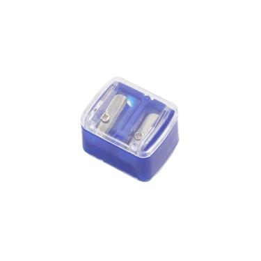 Imagem de Apontador de lápis duplo azul, pacote com 5, apontador de lápis duplo | Afia | Fácil de limpar | Adequado para viagens | Compacto