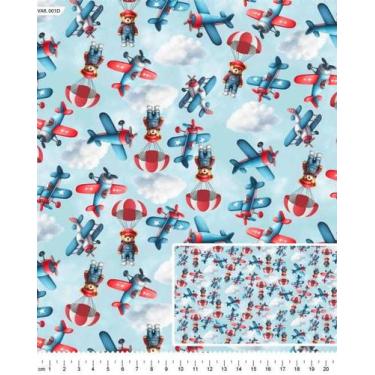 Imagem de Tecido Tricoline Digital Urso de Paraquedas - Coleção Lúdica - Tecidos