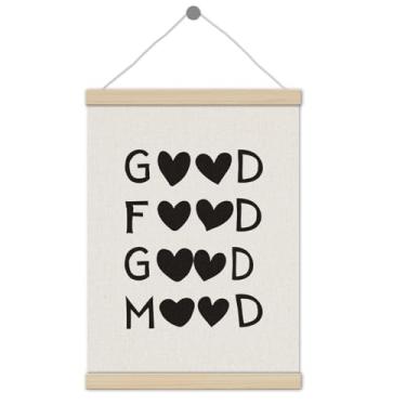 Imagem de Moldura engraçada para pôster de cozinha, 30,5 x 40,6 cm, decoração de parede de cozinha, boa comida, bom humor, decoração de parede para casa, sala de estar, quarto