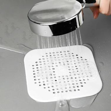 Imagem de Pacote com 2 coletores de ralo de cabelo, protetor de dreno, acessórios de banheiro para chuveiro, rolha de cabelo de silicone com ventosa, fácil de instalar, adequado para banheiro, banheira, cozinha