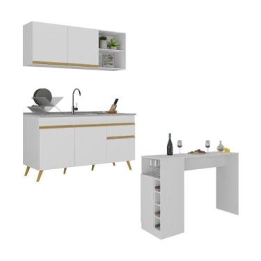 Imagem de Armário Cozinha Compacta Mesa Gourmet Multimóveis Mp2201 - MULTIMOVEIS