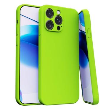 Imagem de Capa Case Capinha Para iPhone 15 PRO MAX Silicone Aveludada Com Forro aveludado Premium (VERDE LIMÃO)