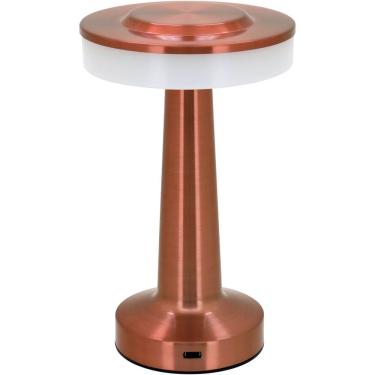 Imagem de Luminária Led Mesa Usb Abajur Metal 20x12x12cm Cobre