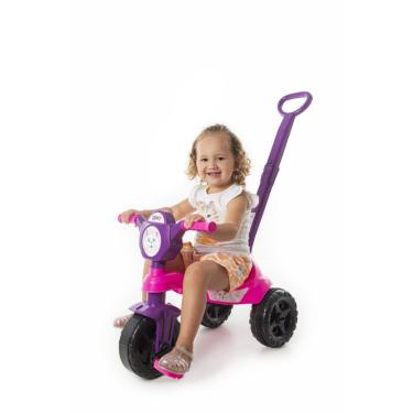Imagem de Carrinho De Passeio-pedal Infantil Kemotoca Gatinha Com Haste